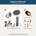 Groom & Clean Kit: what's included – Slicker Brush, Pet Hair Removal Glove, QuietPaw Nail Grinder